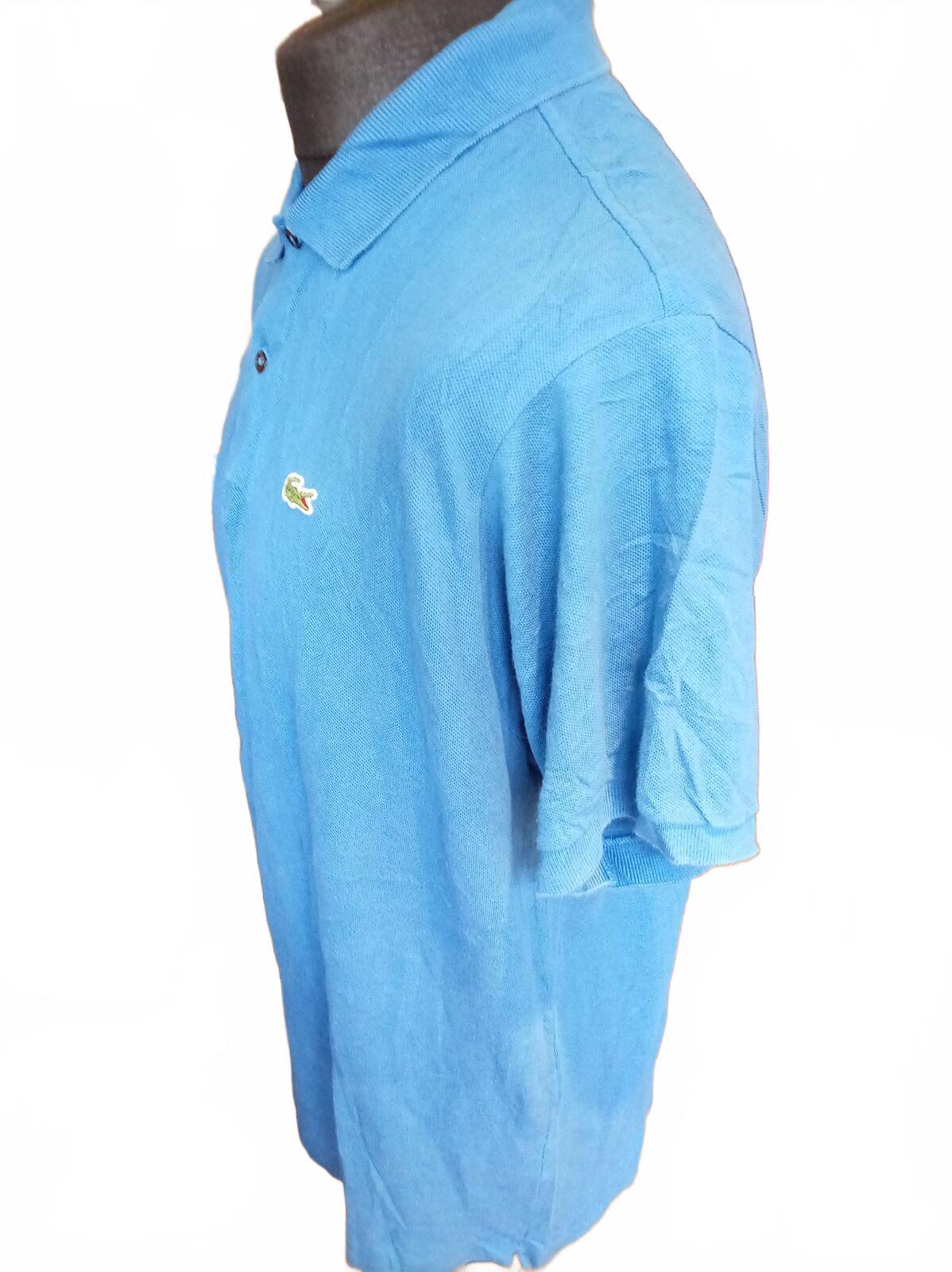 Lacoste Blue Short Sleeve Polo Shirt with Crocodile Logo - Size 7 XXL