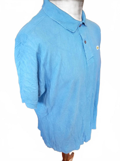 Lacoste Blue Short Sleeve Polo Shirt with Crocodile Logo - Size 7 XXL