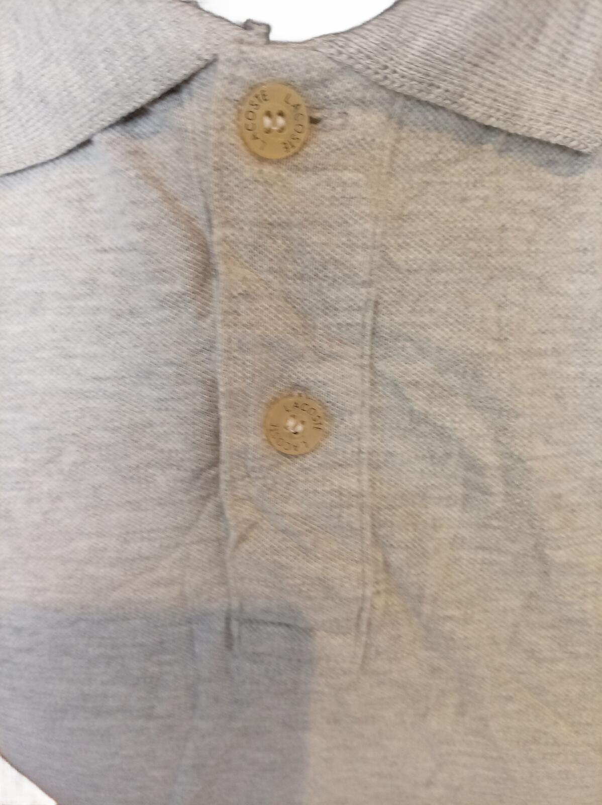 Lacoste Light Grey Short Sleeve Polo Shirt - Size 7 XXL