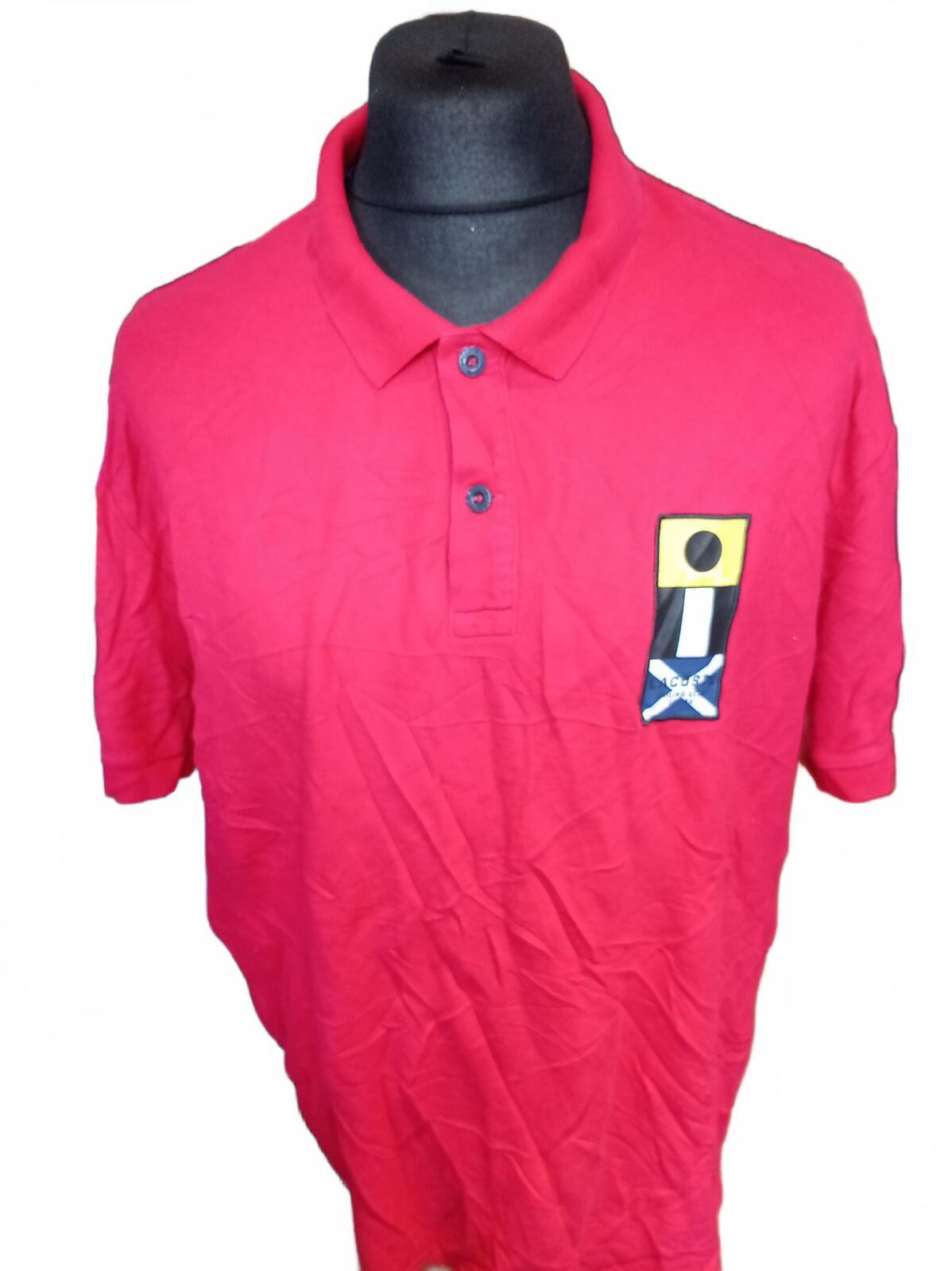 Lacoste Men's Sailing Gear Polo Shirt Red Big & Tall 4XL FR 9 Special Ed. Patch
