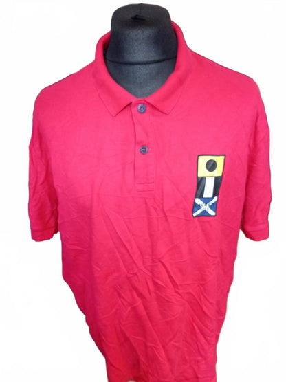 Lacoste Men's Sailing Gear Polo Shirt Red Big & Tall 4XL FR 9 Special Ed. Patch