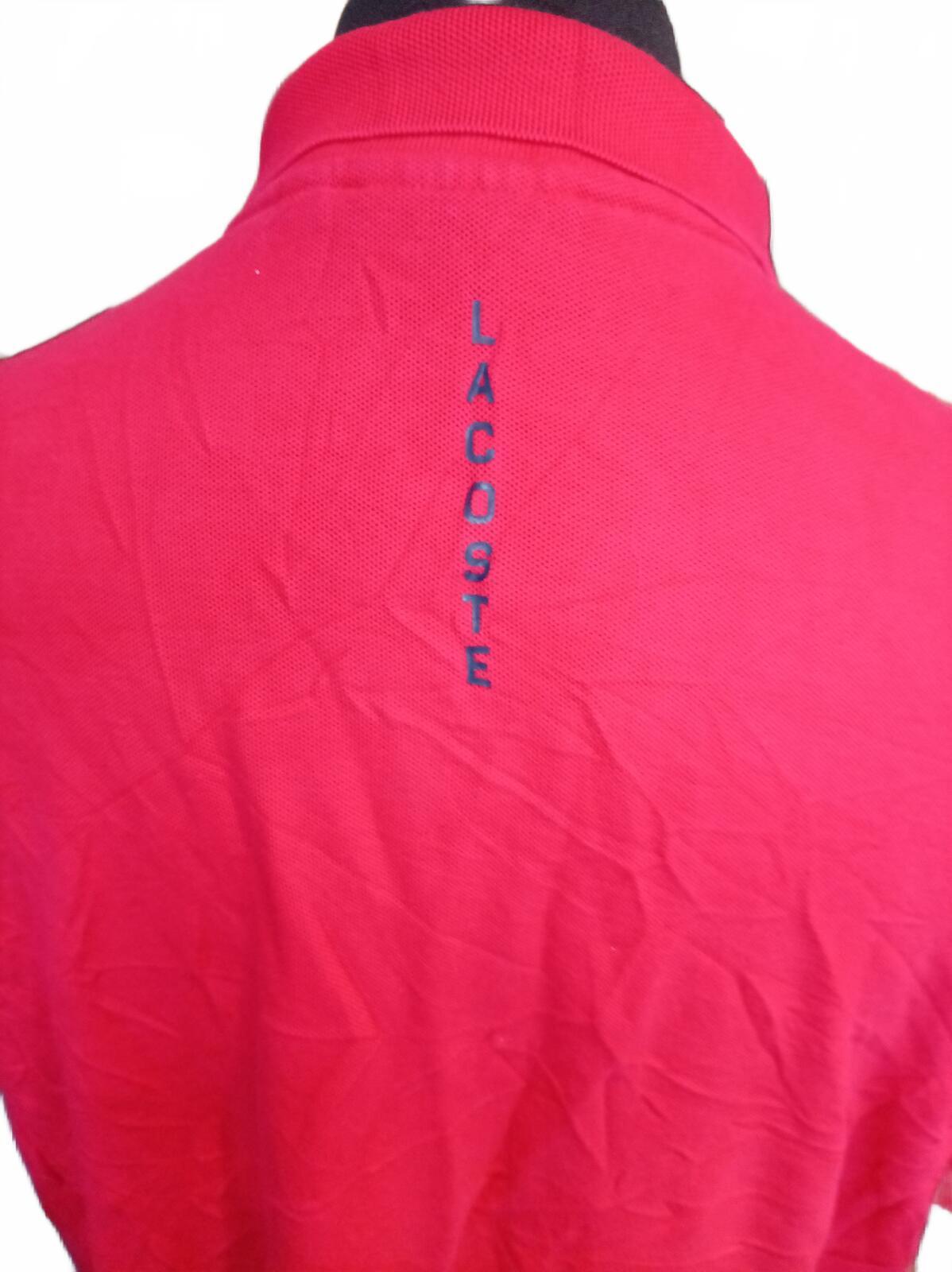 Lacoste Men's Sailing Gear Polo Shirt Red Big & Tall 4XL FR 9 Special Ed. Patch