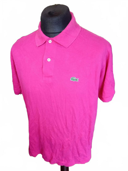 Lacoste Pink Short Sleeve Polo Shirt - Size 6 Extra Large