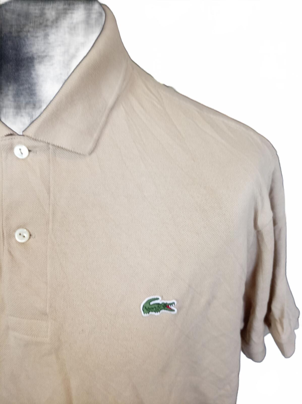 Lacoste Beige Short Sleeve Polo Shirt - Size 6 XL