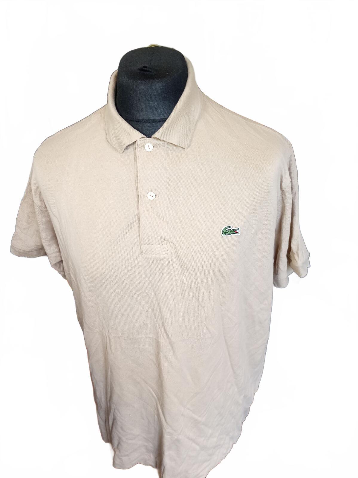 Lacoste Beige Short Sleeve Polo Shirt - Size 6 XL