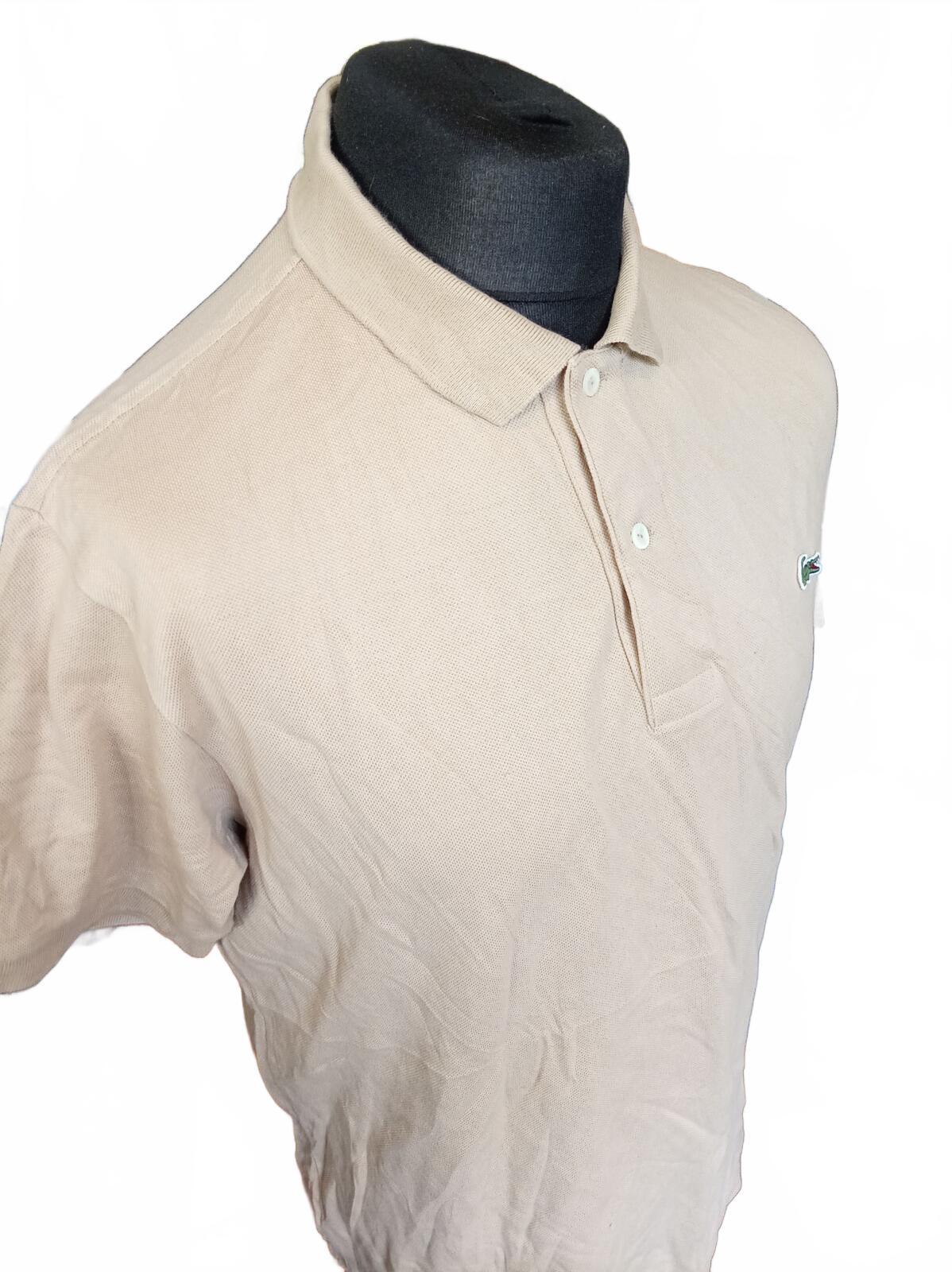 Lacoste Beige Short Sleeve Polo Shirt - Size 6 XL