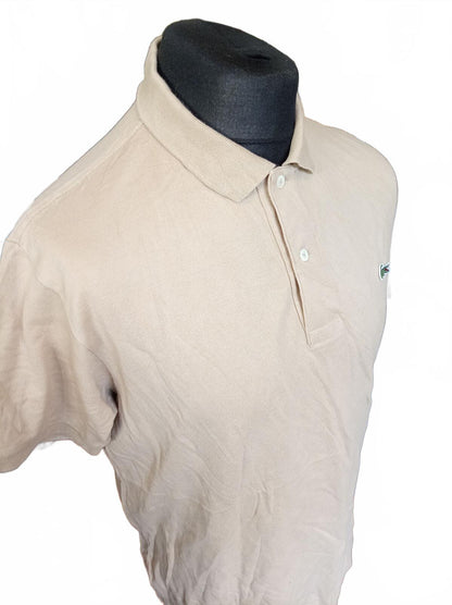 Lacoste Beige Short Sleeve Polo Shirt - Size 6 XL