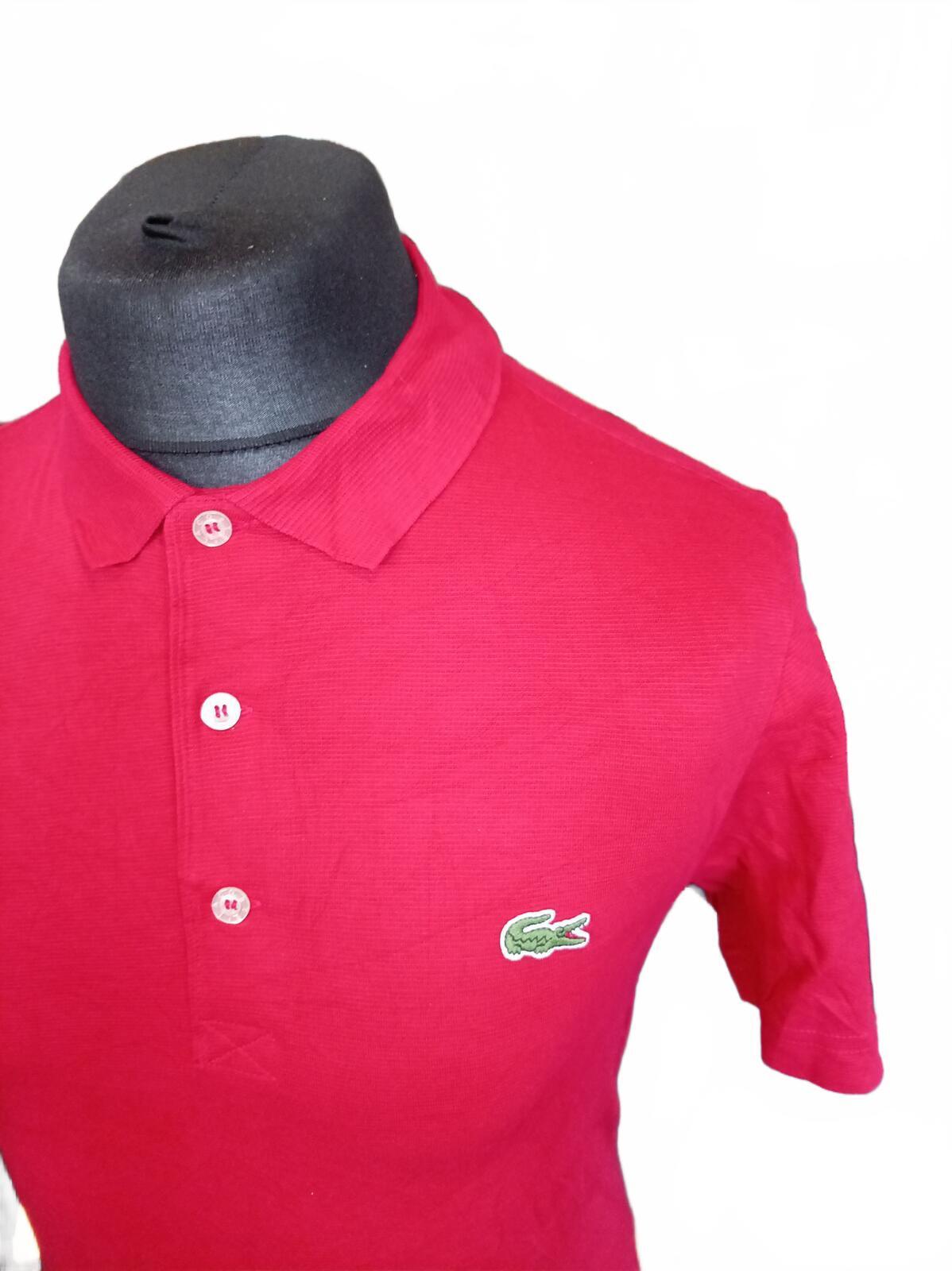 Lacoste Men's US Open Series Tennis Polo Shirt Red Size 2 Small Emirates Sponsor