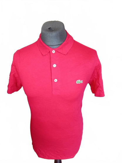 Lacoste Men's US Open Series Tennis Polo Shirt Red Size 2 Small Emirates Sponsor