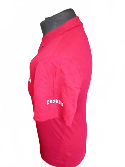 Lacoste Men's US Open Series Tennis Polo Shirt Red Size 2 Small Emirates Sponsor