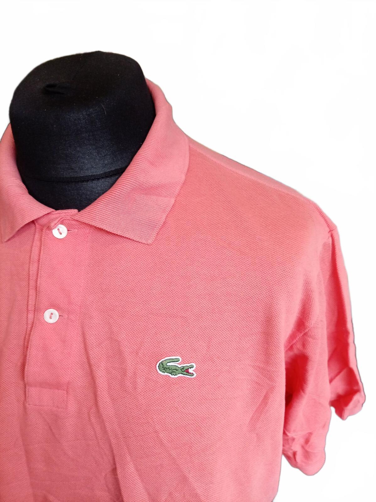 Lacoste Pink Short Sleeve Polo Shirt Crocodile Logo - Size 6 XL