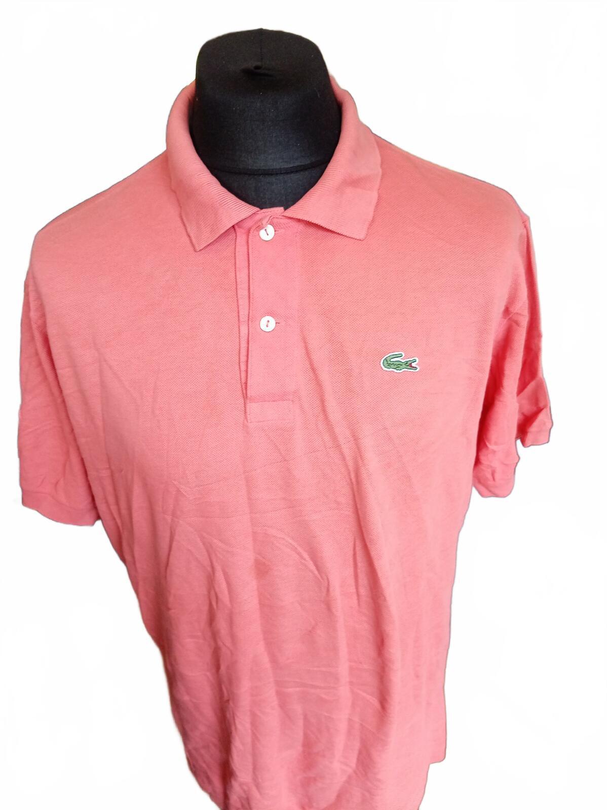 Lacoste Pink Short Sleeve Polo Shirt Crocodile Logo - Size 6 XL