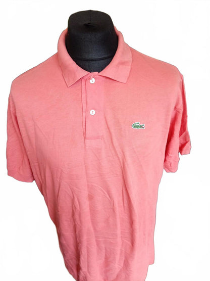 Lacoste Pink Short Sleeve Polo Shirt Crocodile Logo - Size 6 XL
