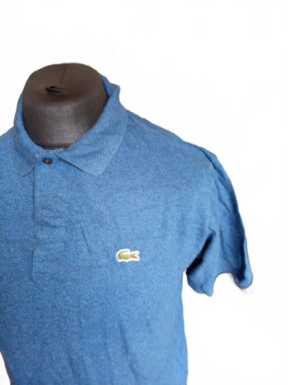 Lacoste Blue Short Sleeve Polo Shirt with Crocodile Logo - Size 4 Medium