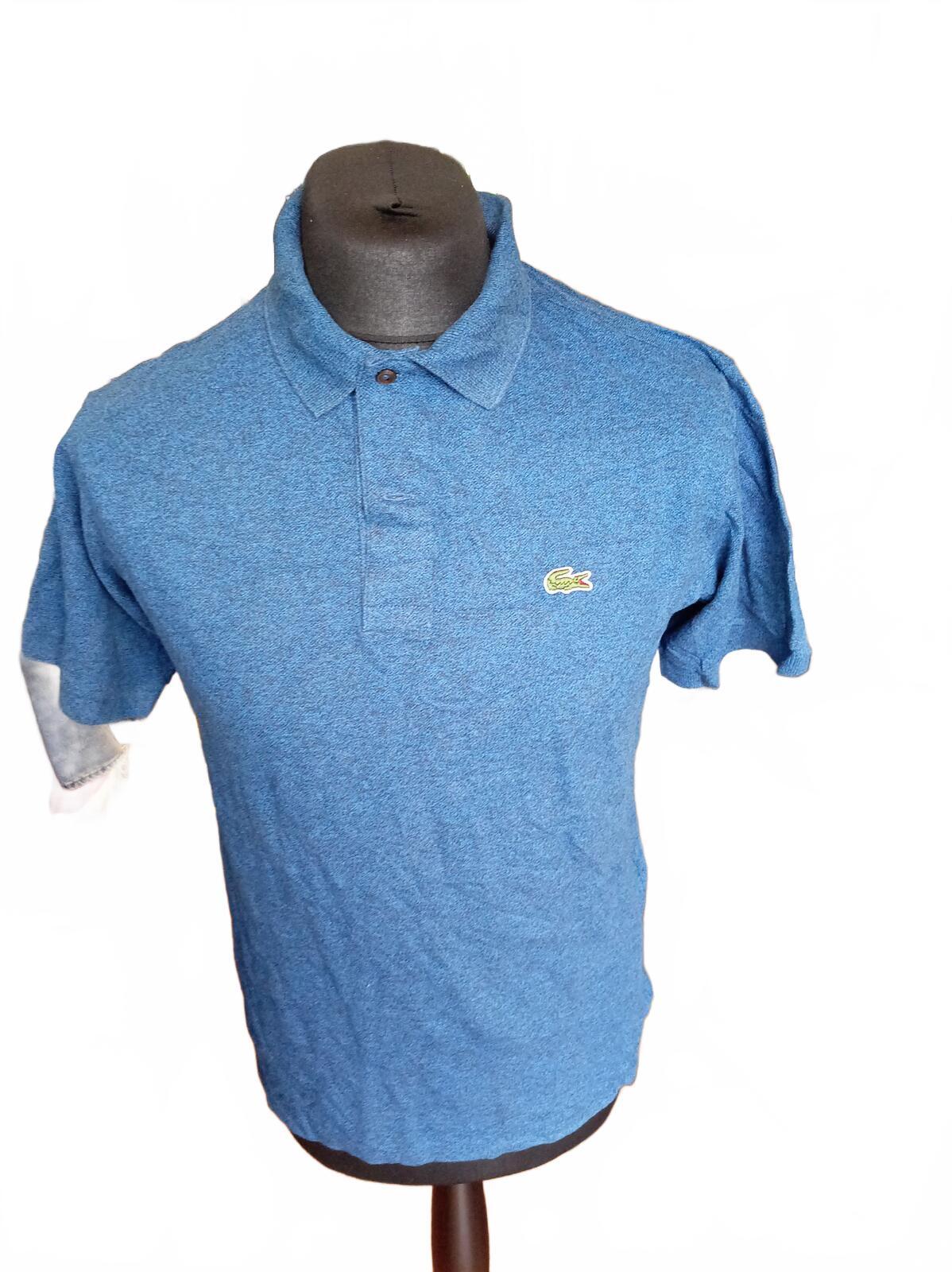 Lacoste Blue Short Sleeve Polo Shirt with Crocodile Logo - Size 4 Medium