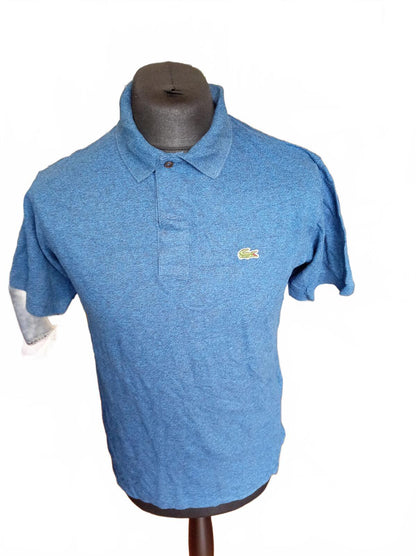 Lacoste Blue Short Sleeve Polo Shirt with Crocodile Logo - Size 4 Medium