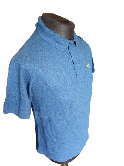 Lacoste Blue Short Sleeve Polo Shirt with Crocodile Logo - Size 4 Medium