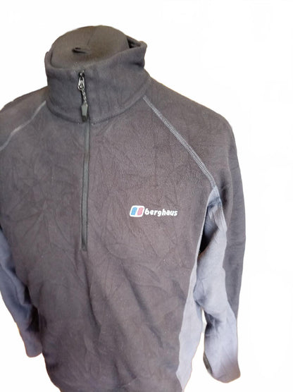 Berghaus Black and Grey Half Zip Fleece Pullover - Medium