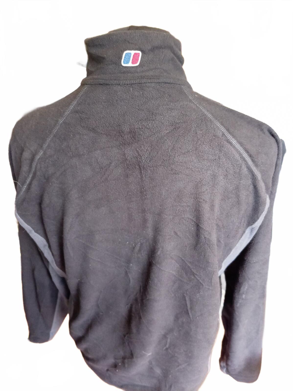 Berghaus Black and Grey Half Zip Fleece Pullover - Medium