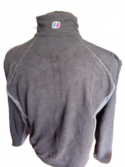 Berghaus Black and Grey Half Zip Fleece Pullover - Medium