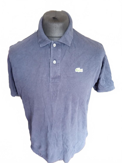 Lacoste Charcoal Short Sleeve Polo Shirt with Crocodile Logo - Size 5 Large