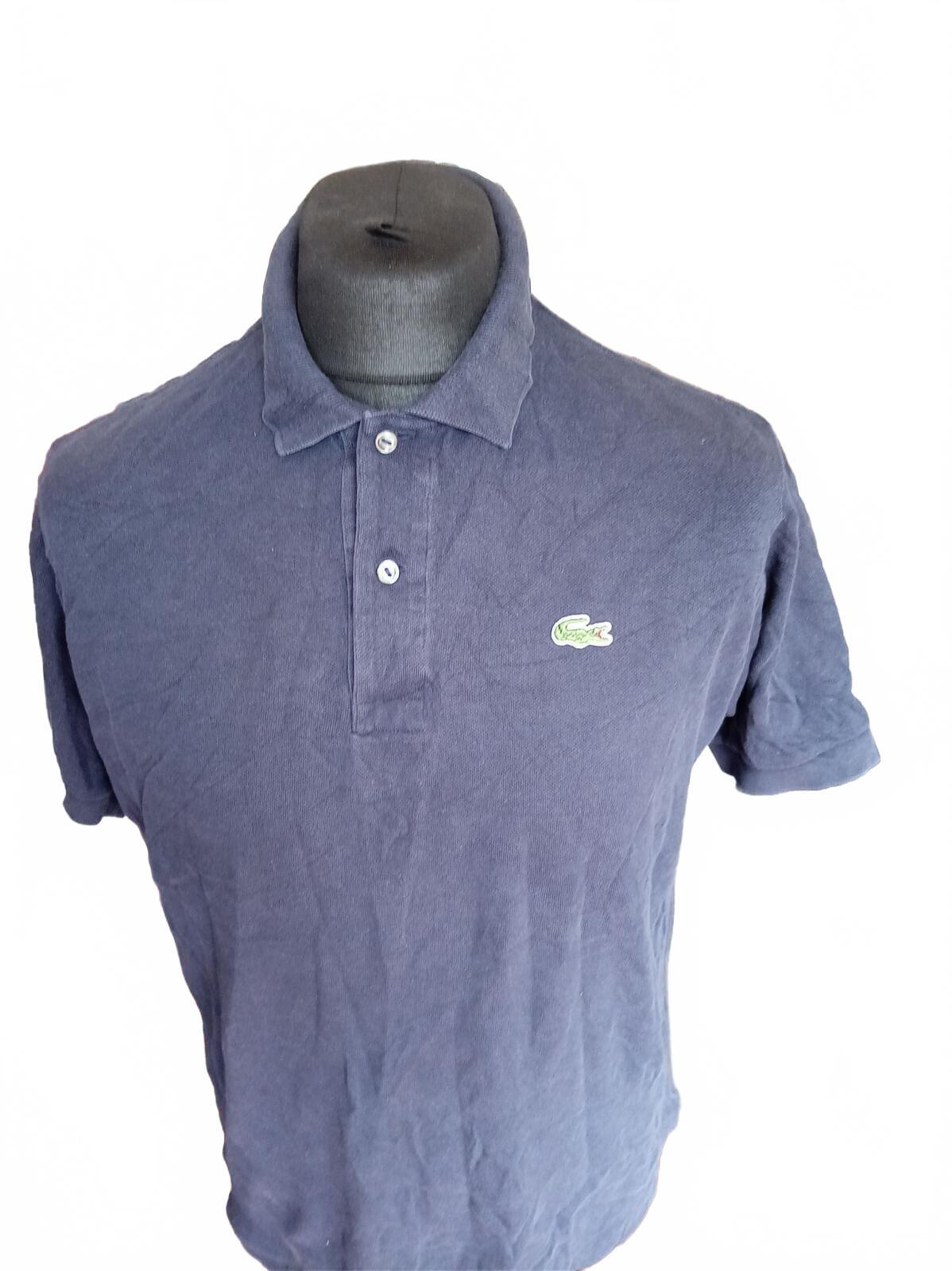 Lacoste Charcoal Short Sleeve Polo Shirt with Crocodile Logo - Size 5 Large