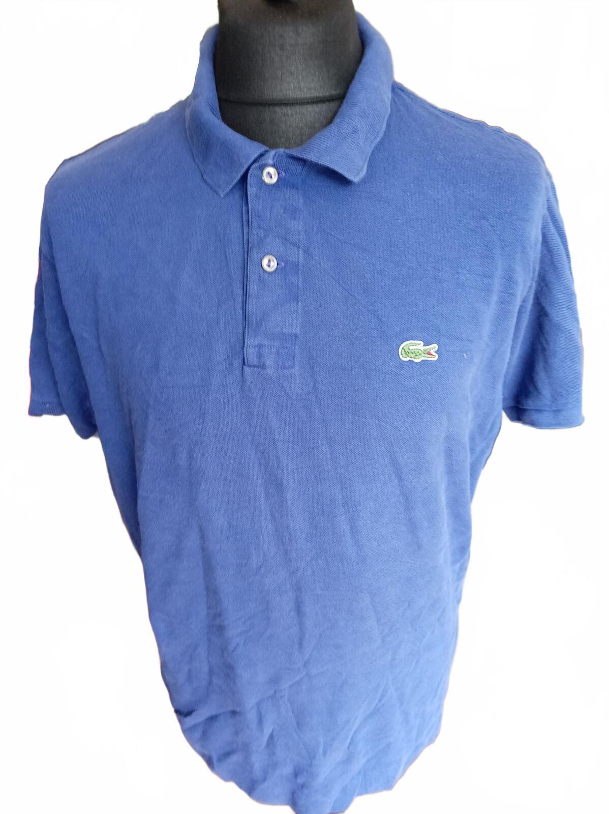Lacoste Blue Short Sleeve Polo Shirt Embroidered Logo - Size 6 XL