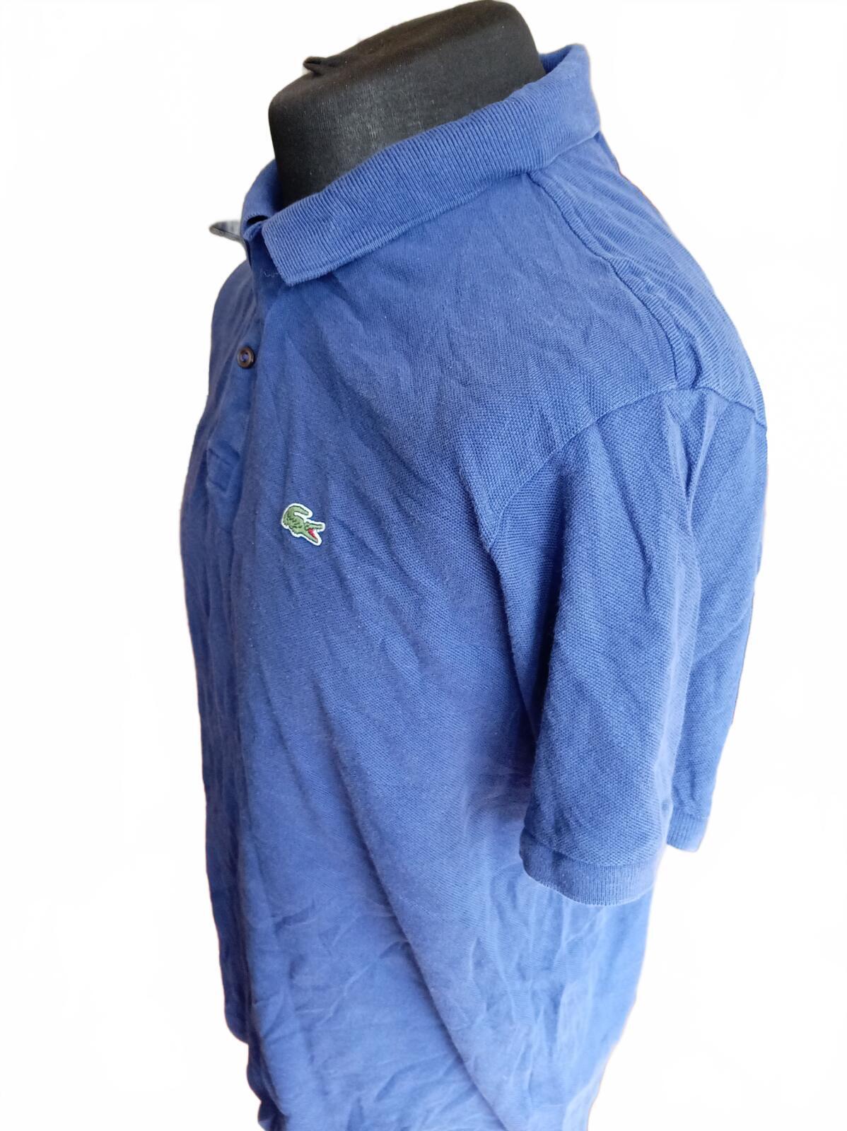 Lacoste Blue Short Sleeve Polo Shirt Embroidered Logo - Size 6 XL