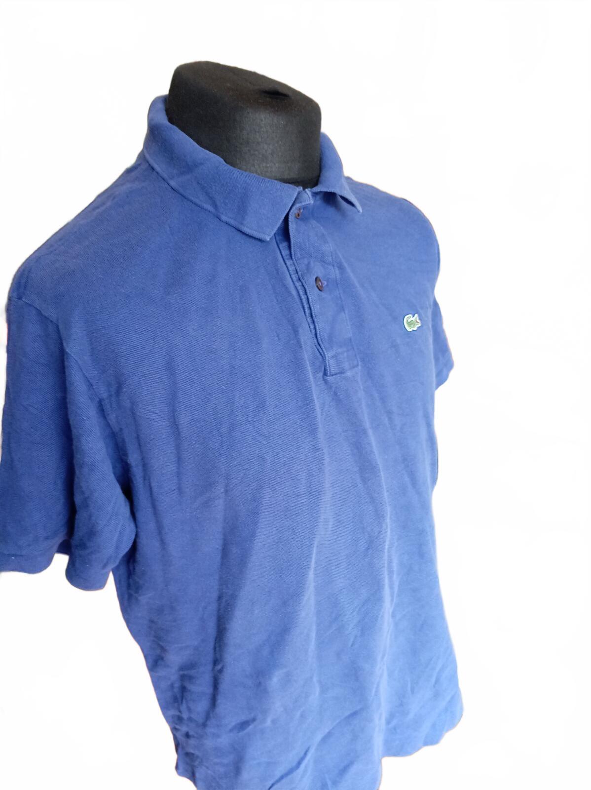 Lacoste Blue Short Sleeve Polo Shirt Embroidered Logo - Size 6 XL