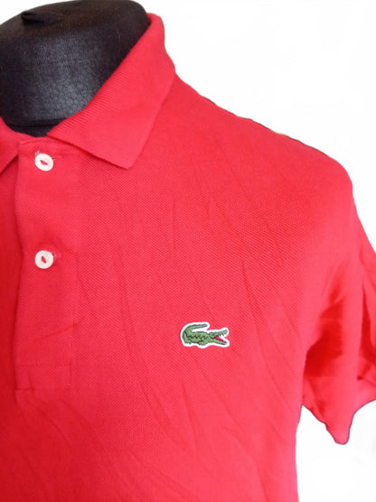 Lacoste Red Short Sleeve Polo Shirt Crocodile Logo - Size 5 Large