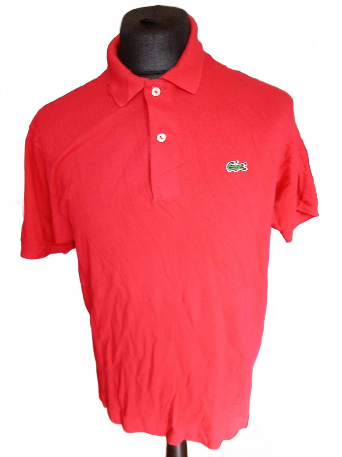 Lacoste Red Short Sleeve Polo Shirt Crocodile Logo - Size 5 Large