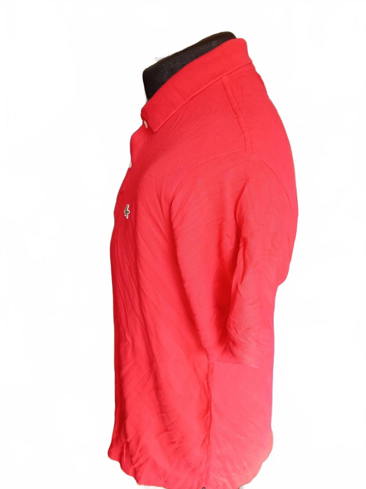 Lacoste Red Short Sleeve Polo Shirt Crocodile Logo - Size 5 Large