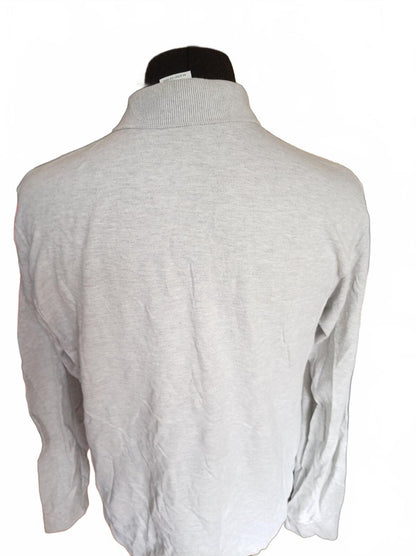 Lacoste Men's Light Grey Long Sleeve Polo Shirt - Size 5 Large