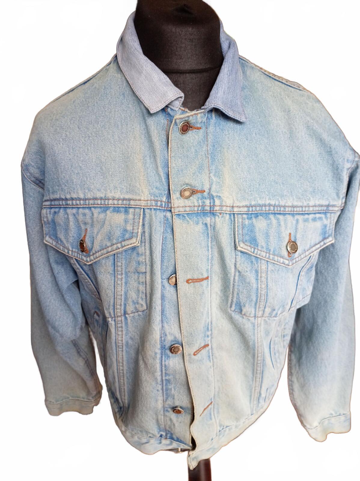 Vintage Wrangler Hero Denim Trucker Jacket M Blue Jean 4 Pocket 90s Oversized
