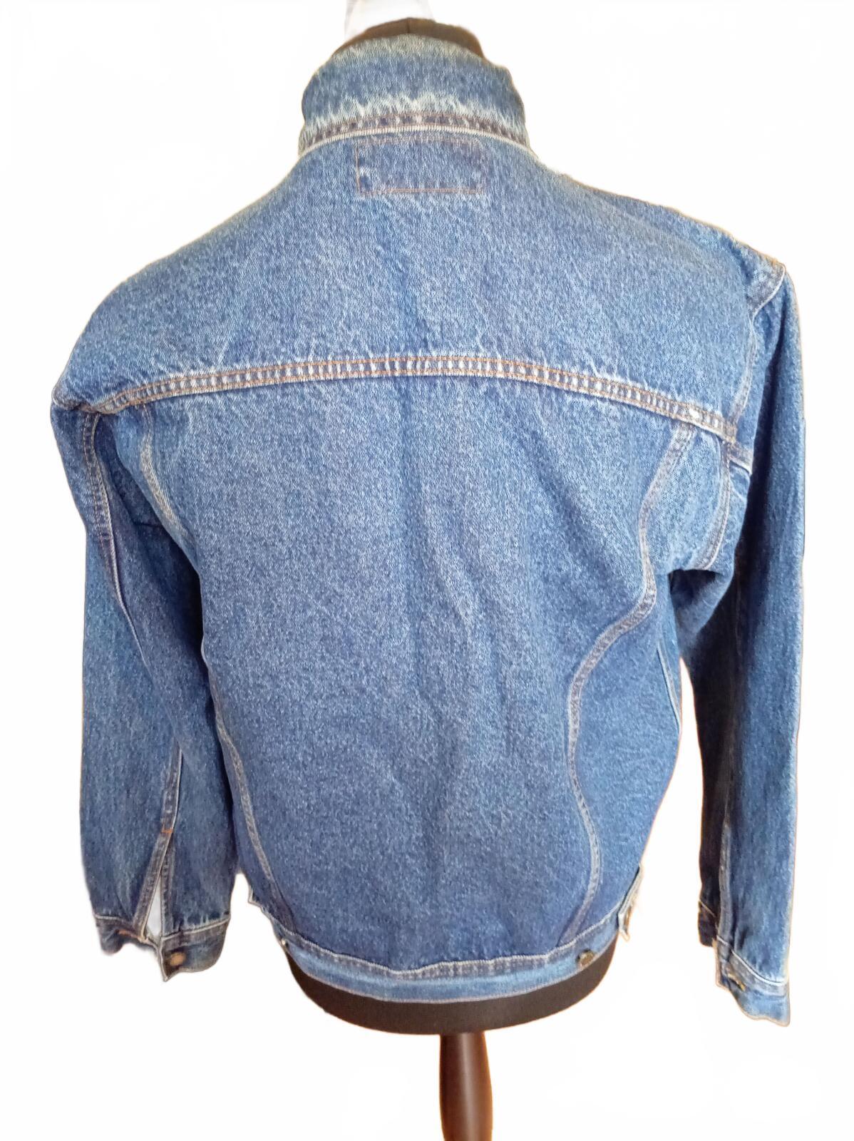 Vintage Wrangler Denim Trucker Jacket Size L Blue Jean Jacket 4 Pocket 80s 90s