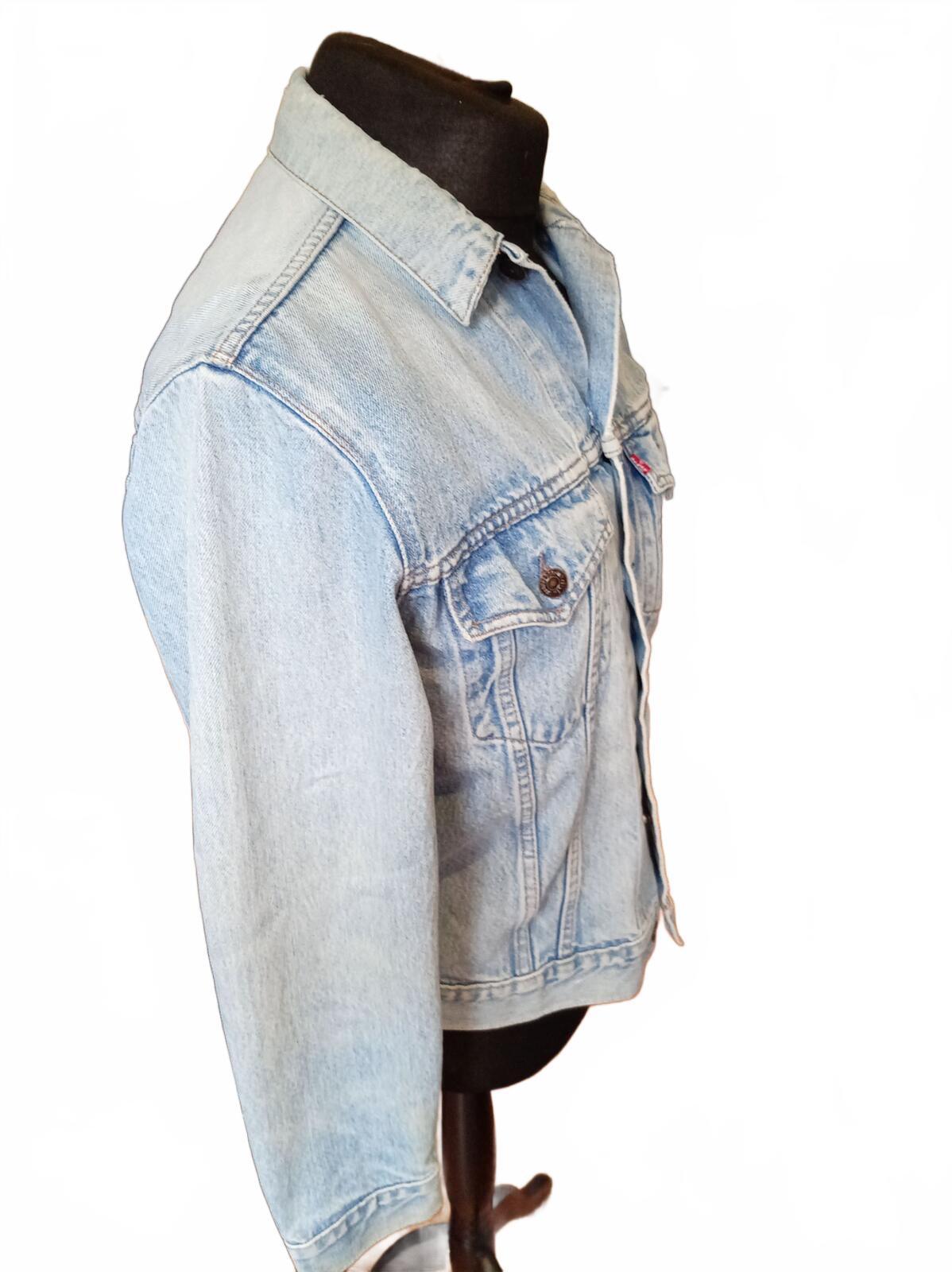 Vintage Levis 75505 0217 Denim Trucker Jacket Light Wash 80s 90s Small e Large