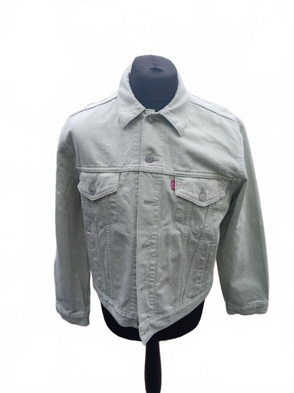Levi's Premium Ex-Boyfriend Trucker Jacket XL Light Green Sage SW Panel