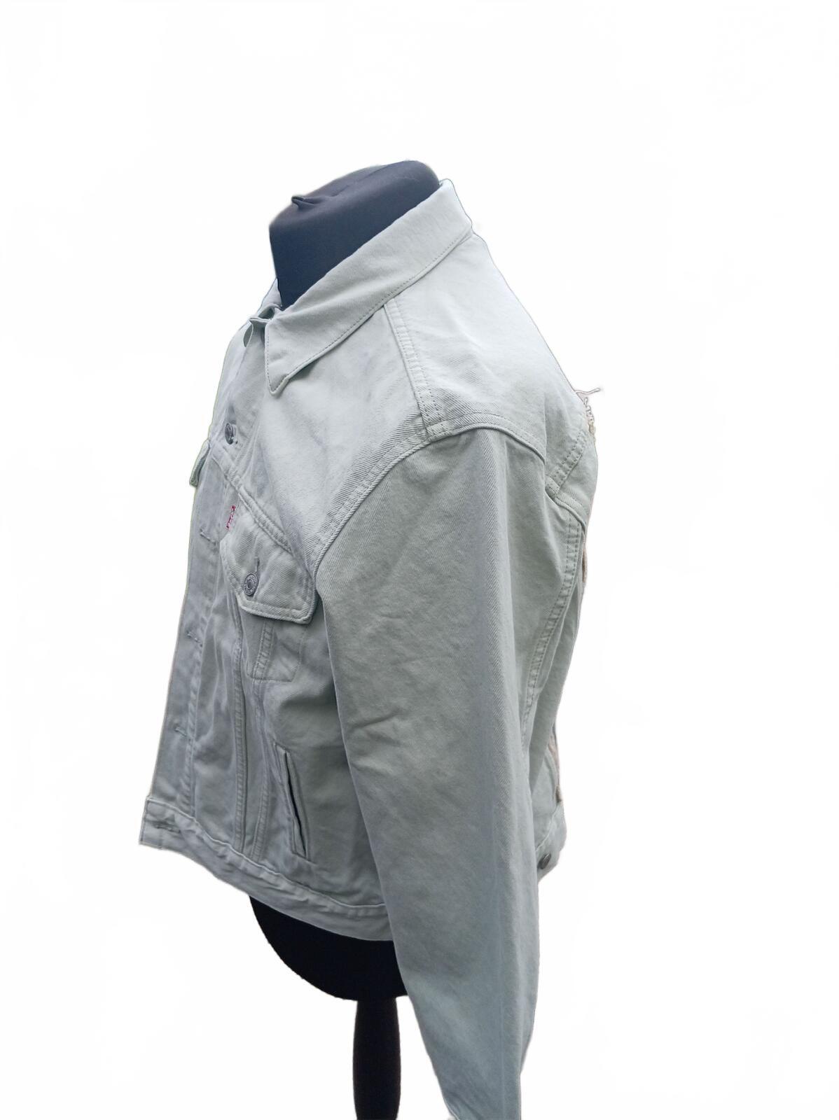 Levi's Premium Ex-Boyfriend Trucker Jacket XL Light Green Sage SW Panel