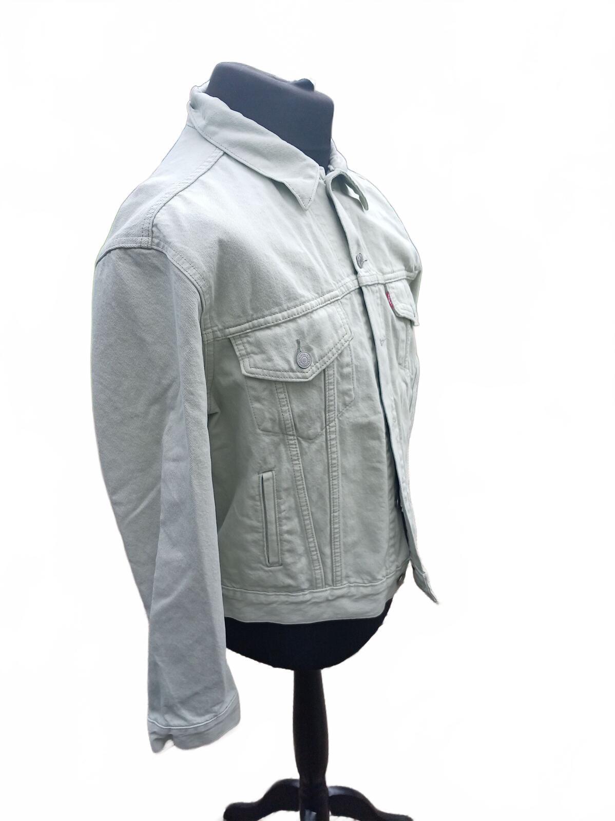 Levi's Premium Ex-Boyfriend Trucker Jacket XL Light Green Sage SW Panel