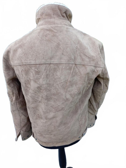 Levi's Men's Faux Suede Sherpa Trucker Jacket Cognac Brown Soft Fleece Lined M