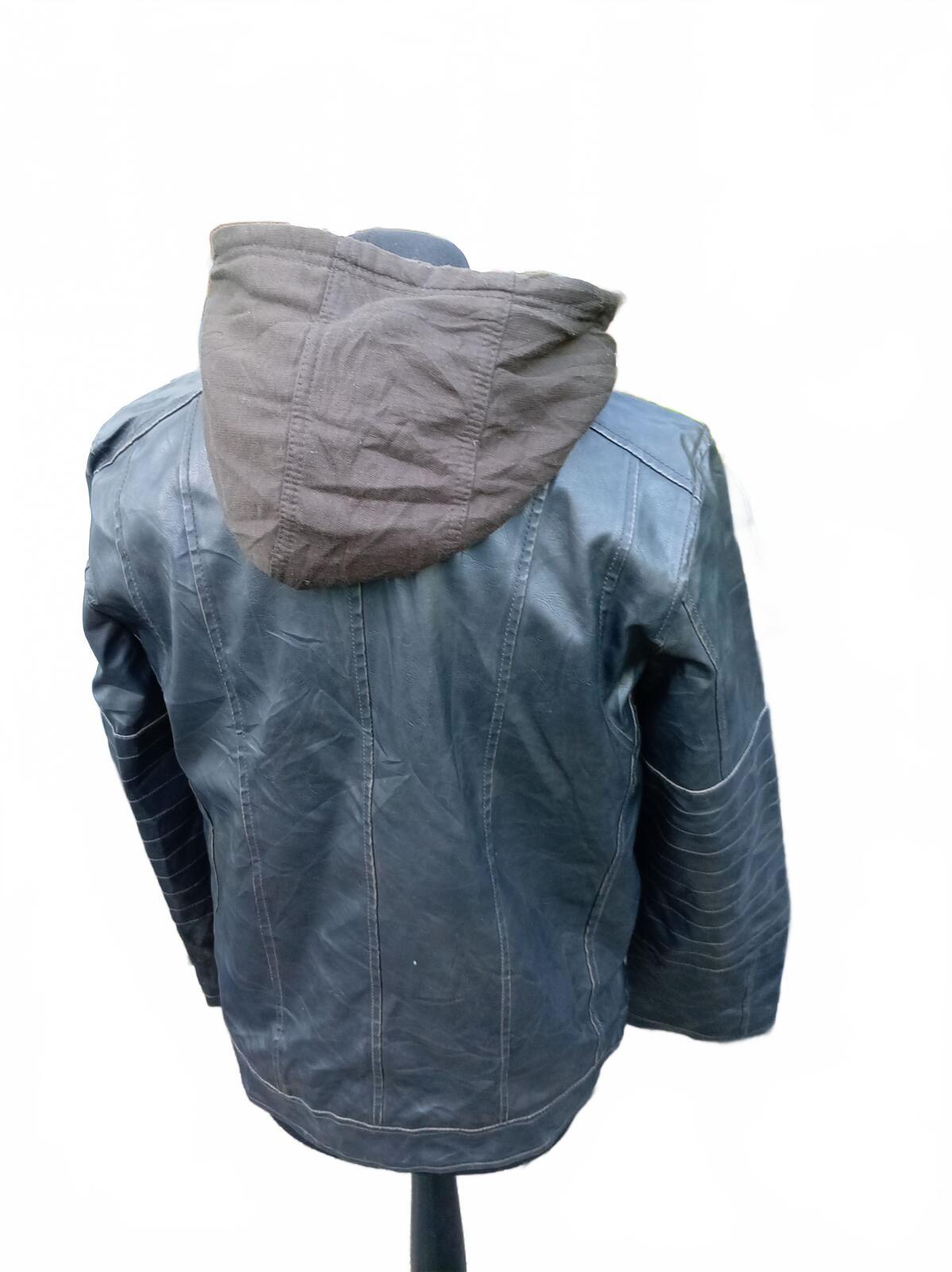 Levi's Men's Faux Leather Sherpa Lined Jacket Built-In Hood Dark Brown Size S