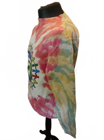 Tie Dye Long Sleeve Graphic Top Celebrating Channel 5 Print - XL