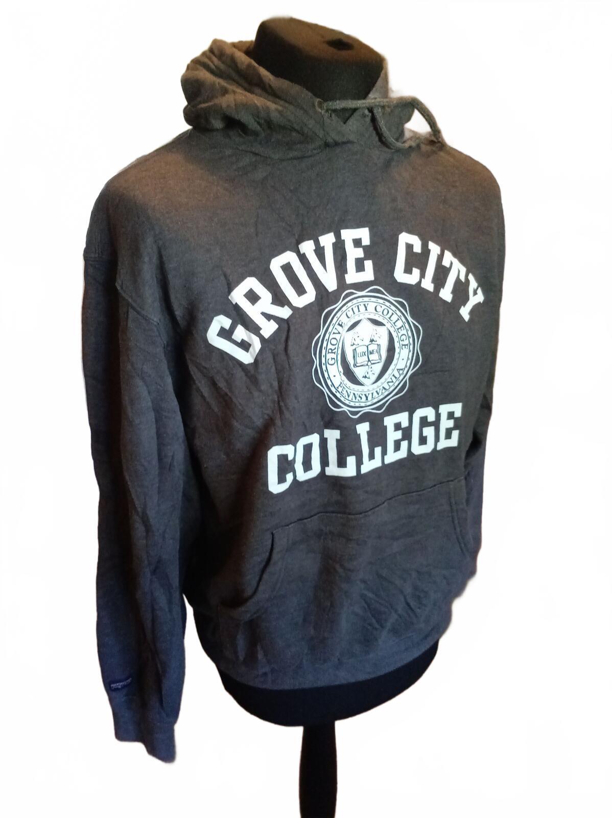 Grove City College Pullover Hoodie Sweatshirt Charcoal Grey - Medium