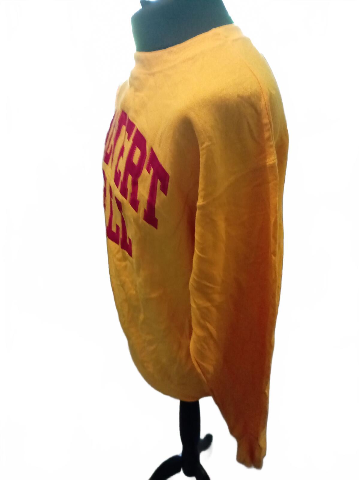 Calvert Hall Yellow Crewneck Sweatshirt with Red Collegiate Logo - XL