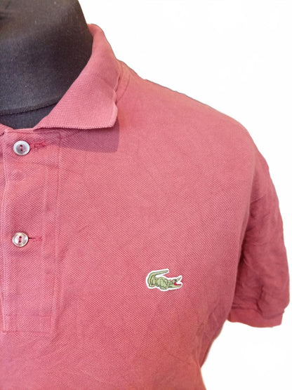Lacoste Men’s Pink Short Sleeve Polo Shirt - Size 5 Large