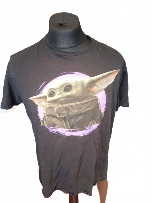 Black Baby Yoda Graphic T-Shirt - Large