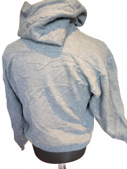 OLSH Hockey Grey Lace-Up Graphic Hoodie  - Medium