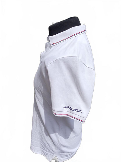 Lambretta Mens Polo Shirt Large White Mod Carnaby Street Lion Soho Casual Top