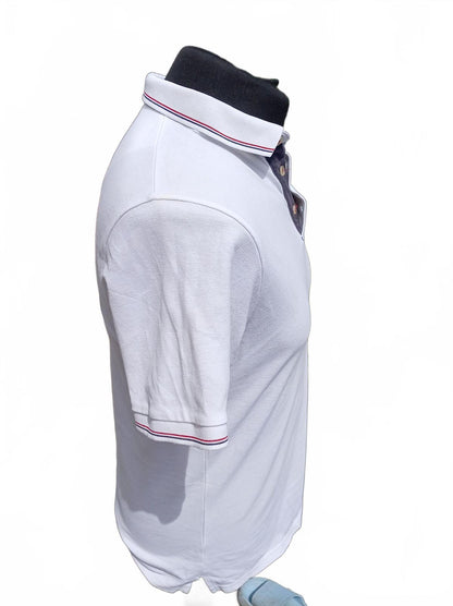 Lambretta Mens Polo Shirt Large White Mod Carnaby Street Lion Soho Casual Top