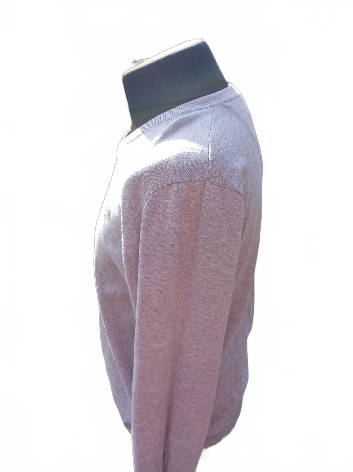 Partridge Men’s V‑Neck Jumper XL Grey – 100% Cotton Knit – Classic Countrywear